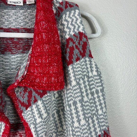 VTG Y2K 00s Cato Drapey Southwestern Duster Blanket Knit Open Cardigan Med Boho - Picture 3 of 8